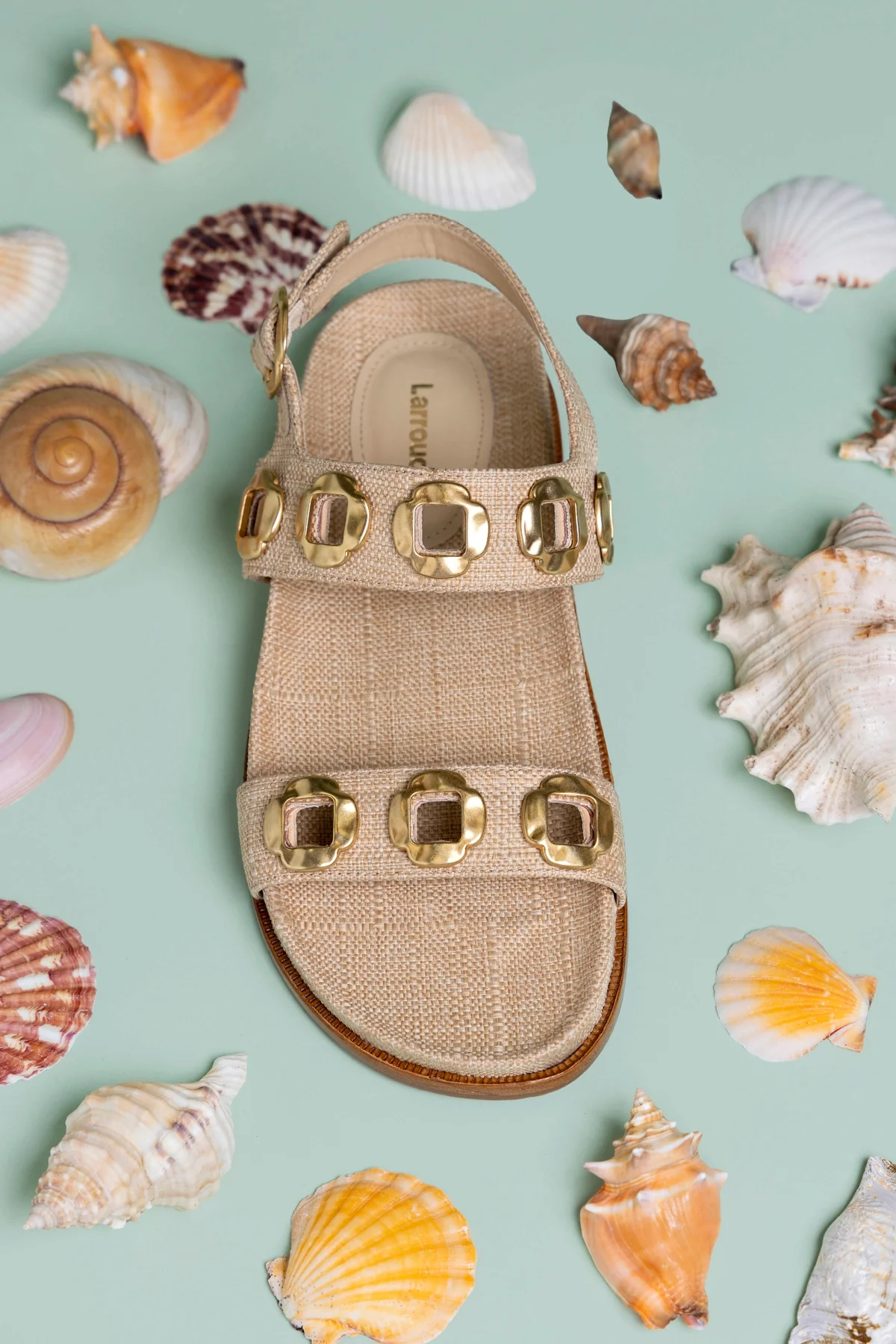 Milan Sport Sandal In Beige Raffia - Image 2