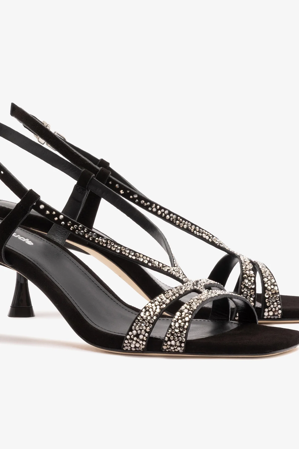 Daphne Crystal Sandal Black Leather - Image 4