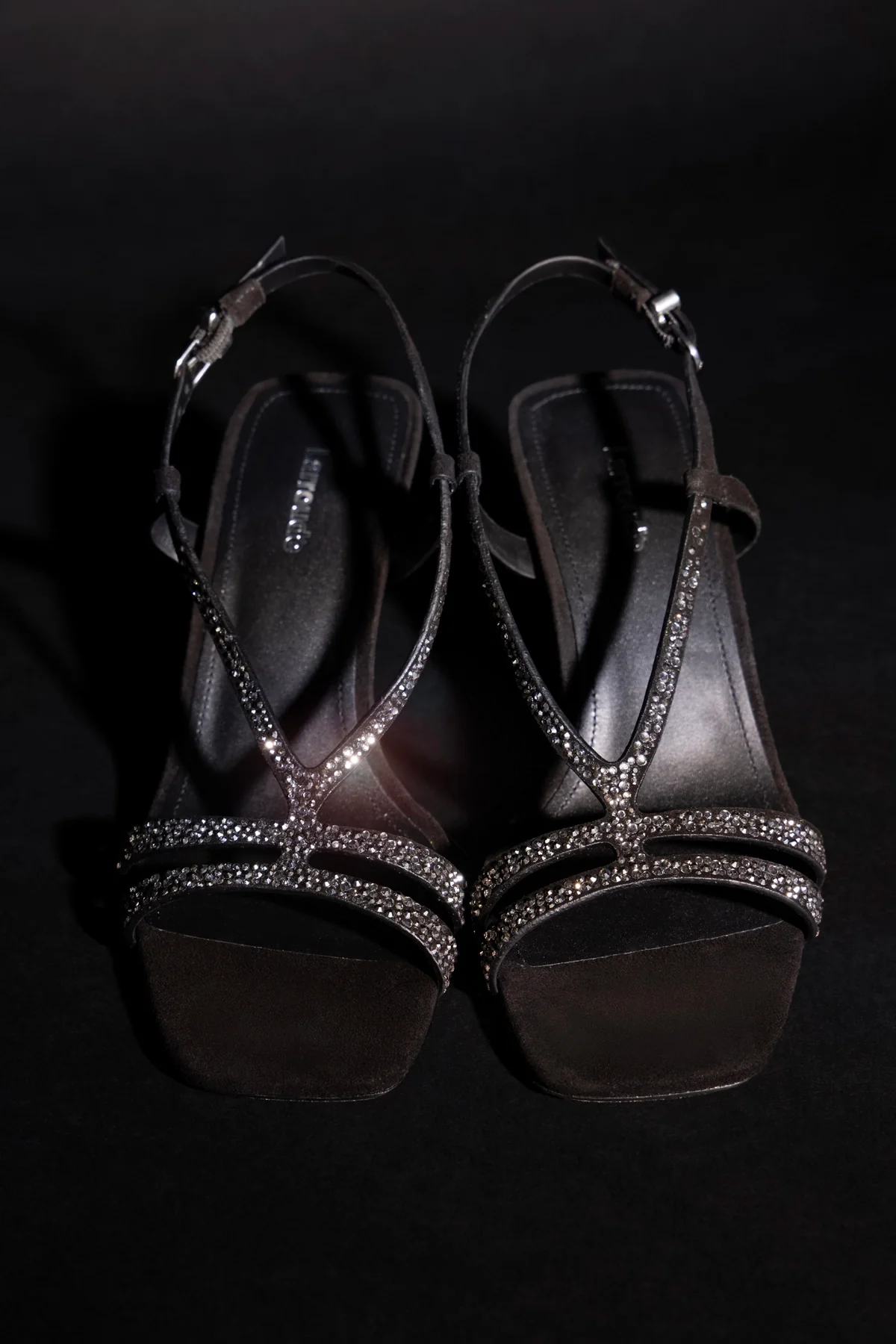 Daphne Crystal Sandal Black Leather - Image 6
