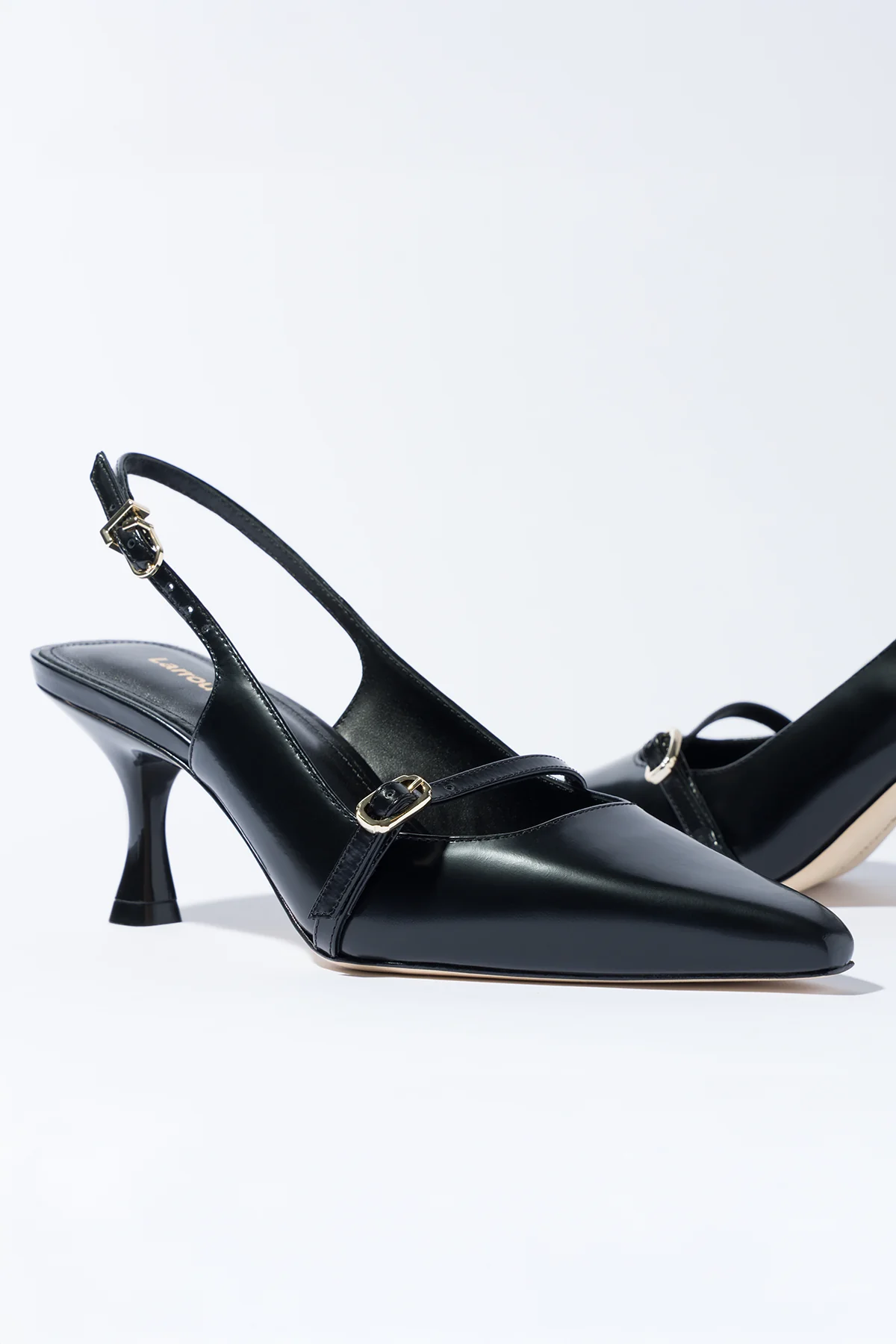 Ines Pump In Black Leather - Image 6