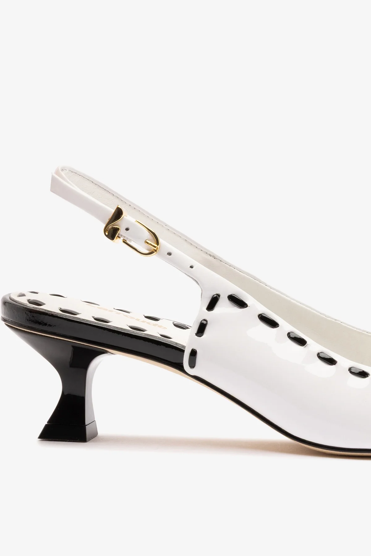 Jenny Pump In Black and White Patent Leather - Image 4