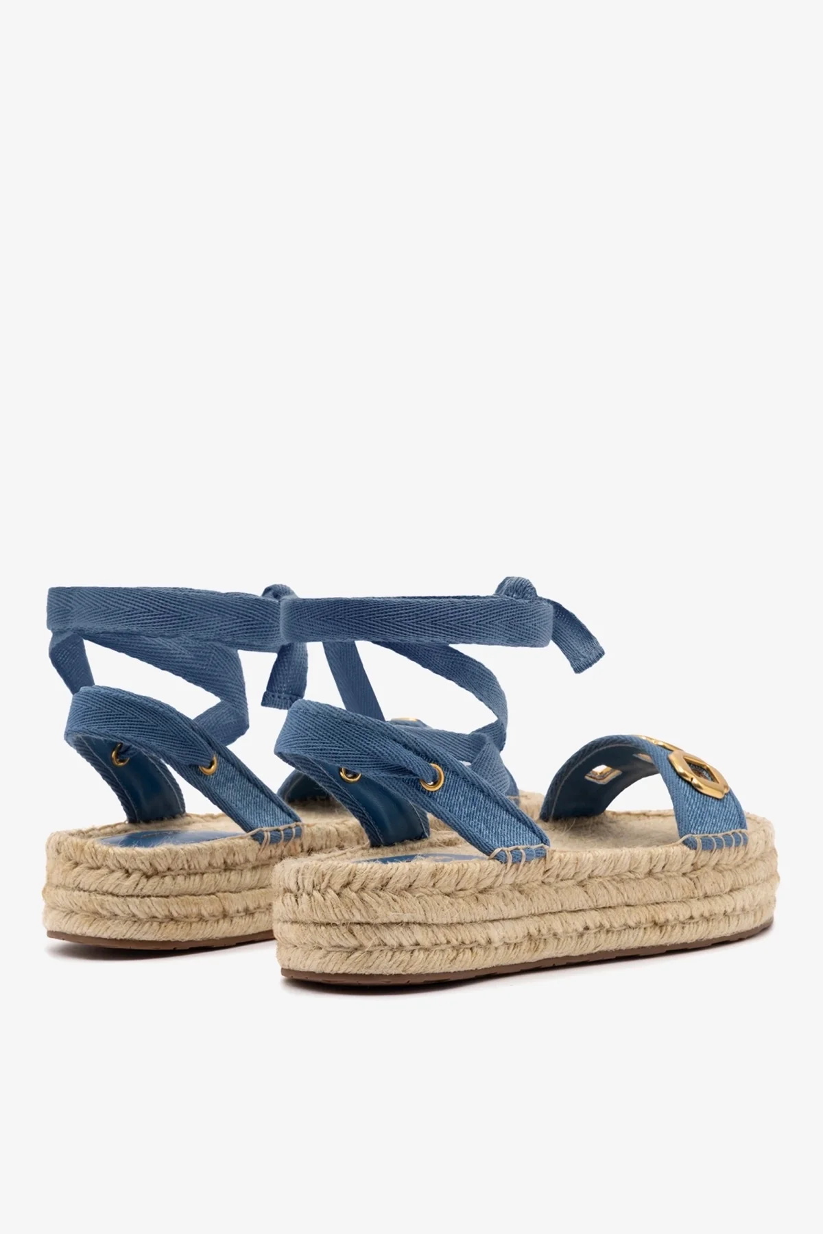 Milan Espadrille Flatform In Blue Stoned Denim - Image 7