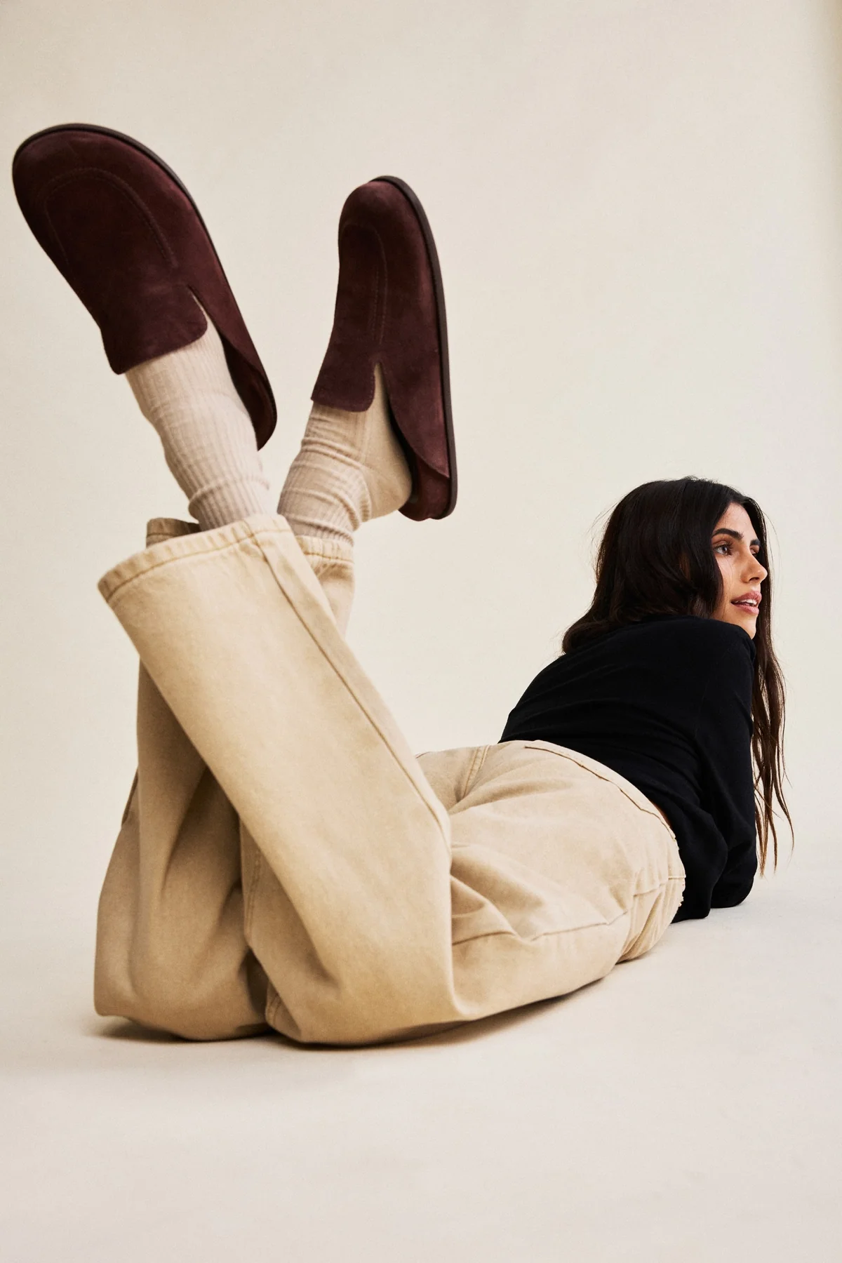 Larroudé x Parke Clog In Brown Suede - Image 2