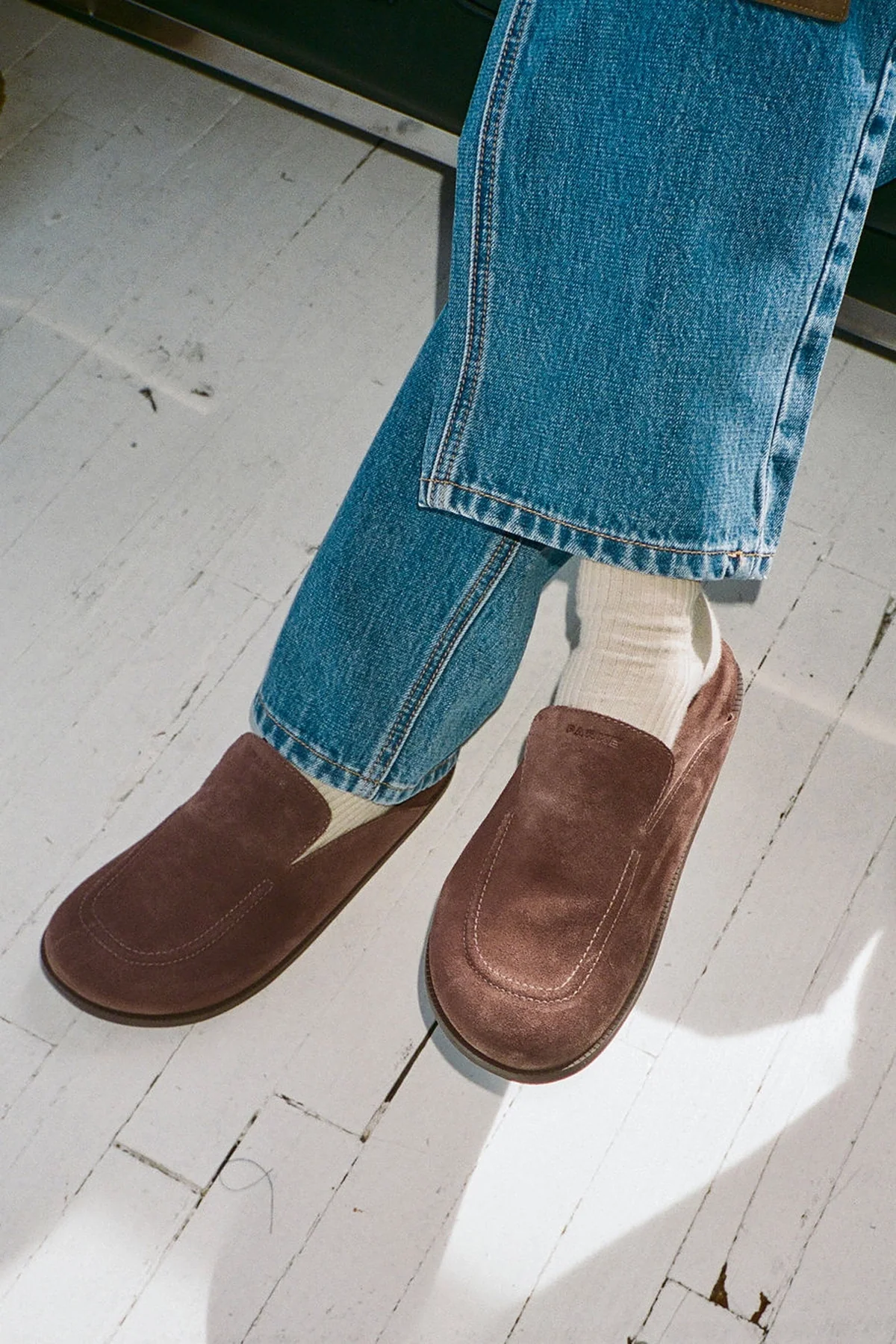 Larroudé x Parke Clog In Brown Suede - Image 6