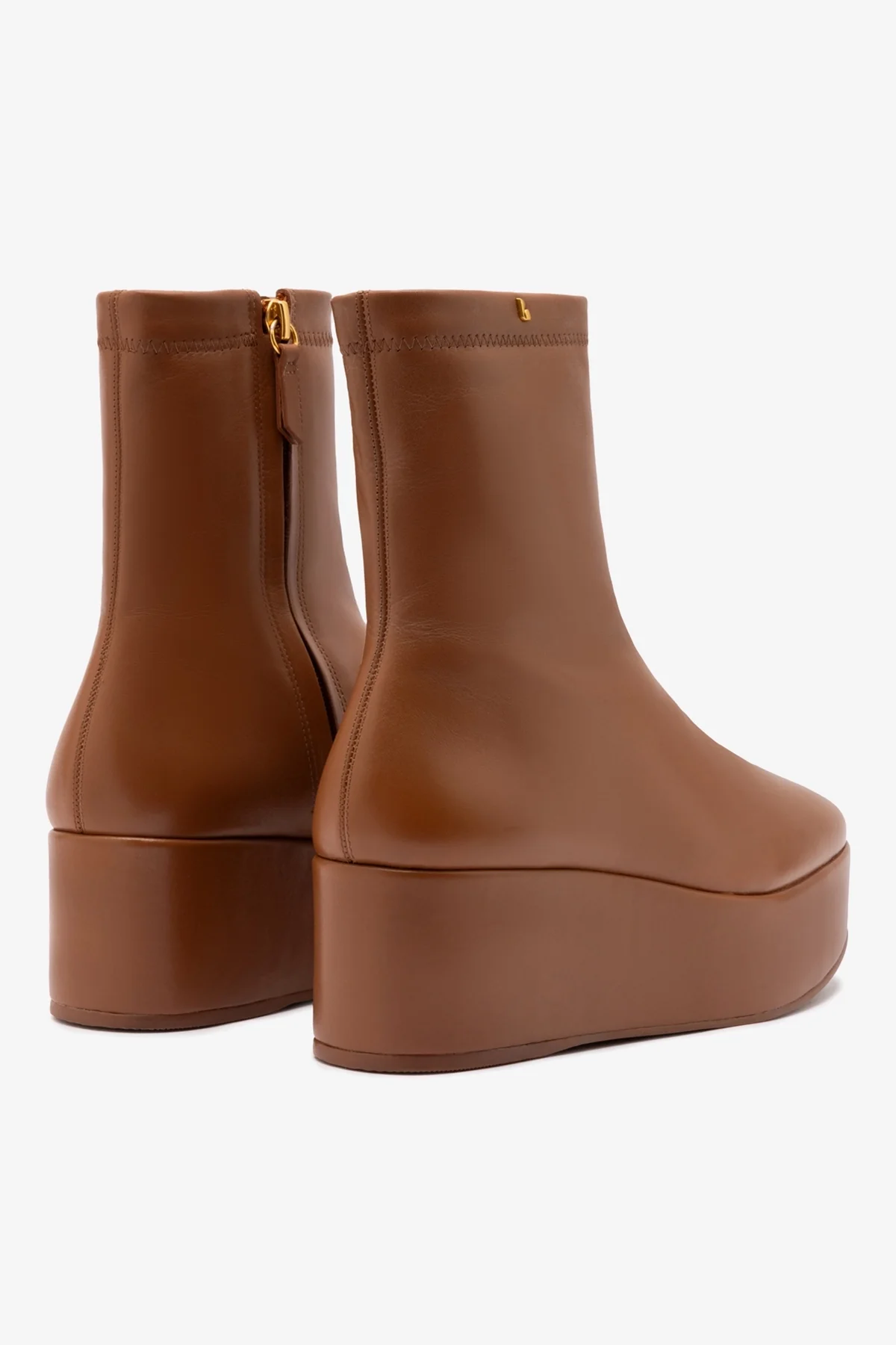 Dani New Flatform Boot In Caramel Leather - Image 6