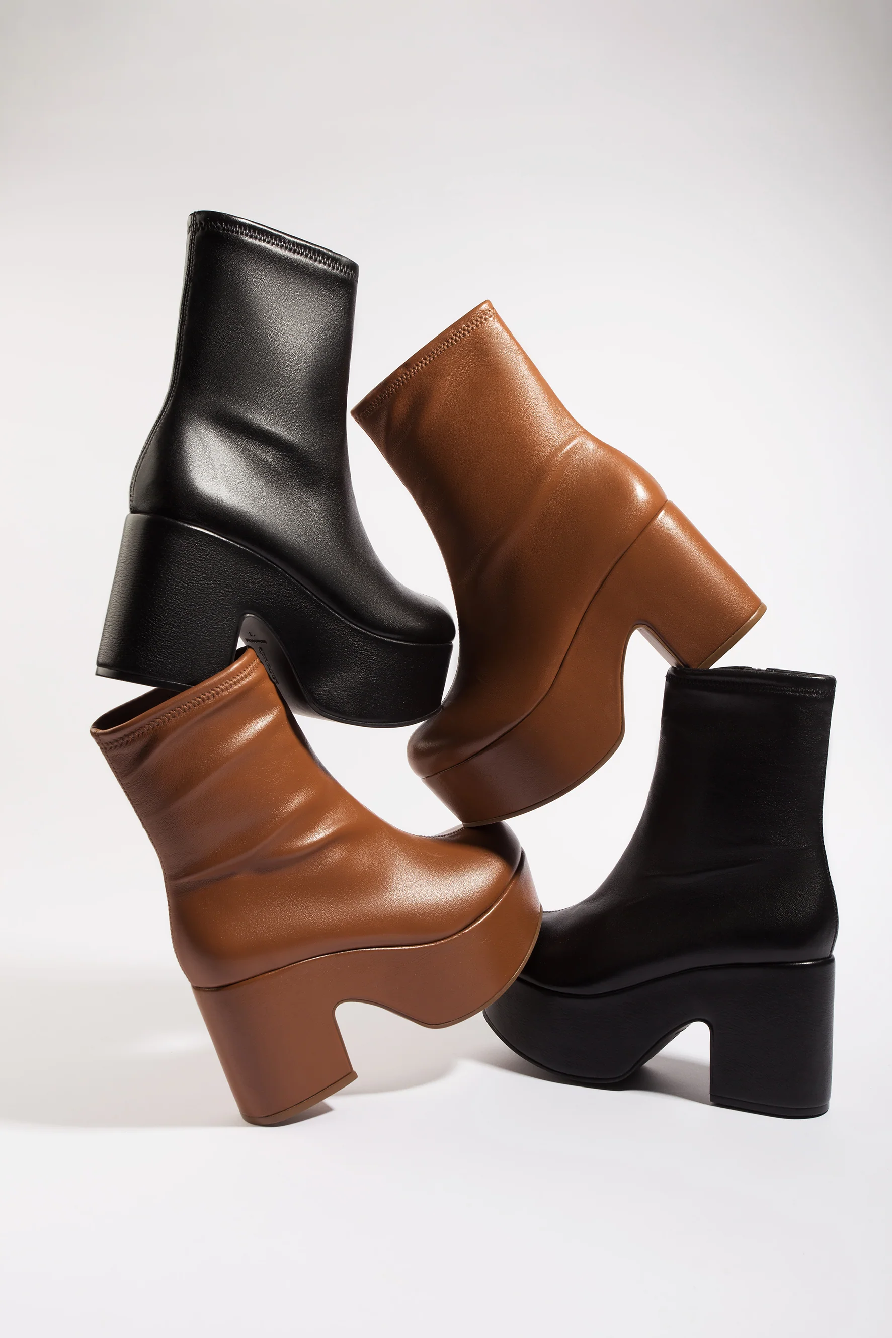 Miso Platform Boot In Caramel Stretch Leather - Image 6