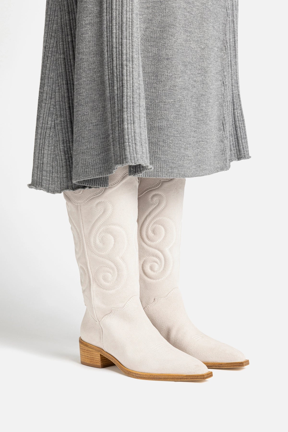 Paloma Boot In Mushroom Grey Suede - Image 2
