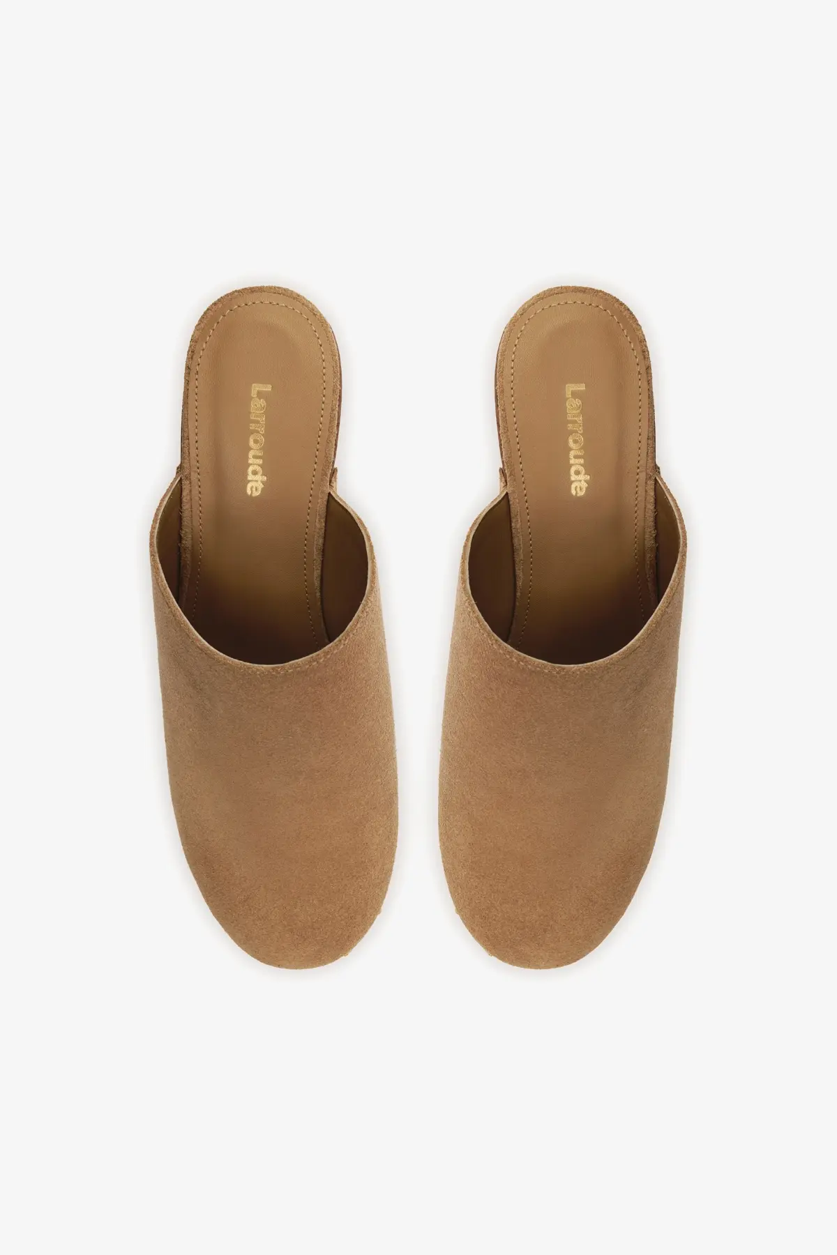 Miso Wooden Platform Clog In Peanut Suede - Image 7