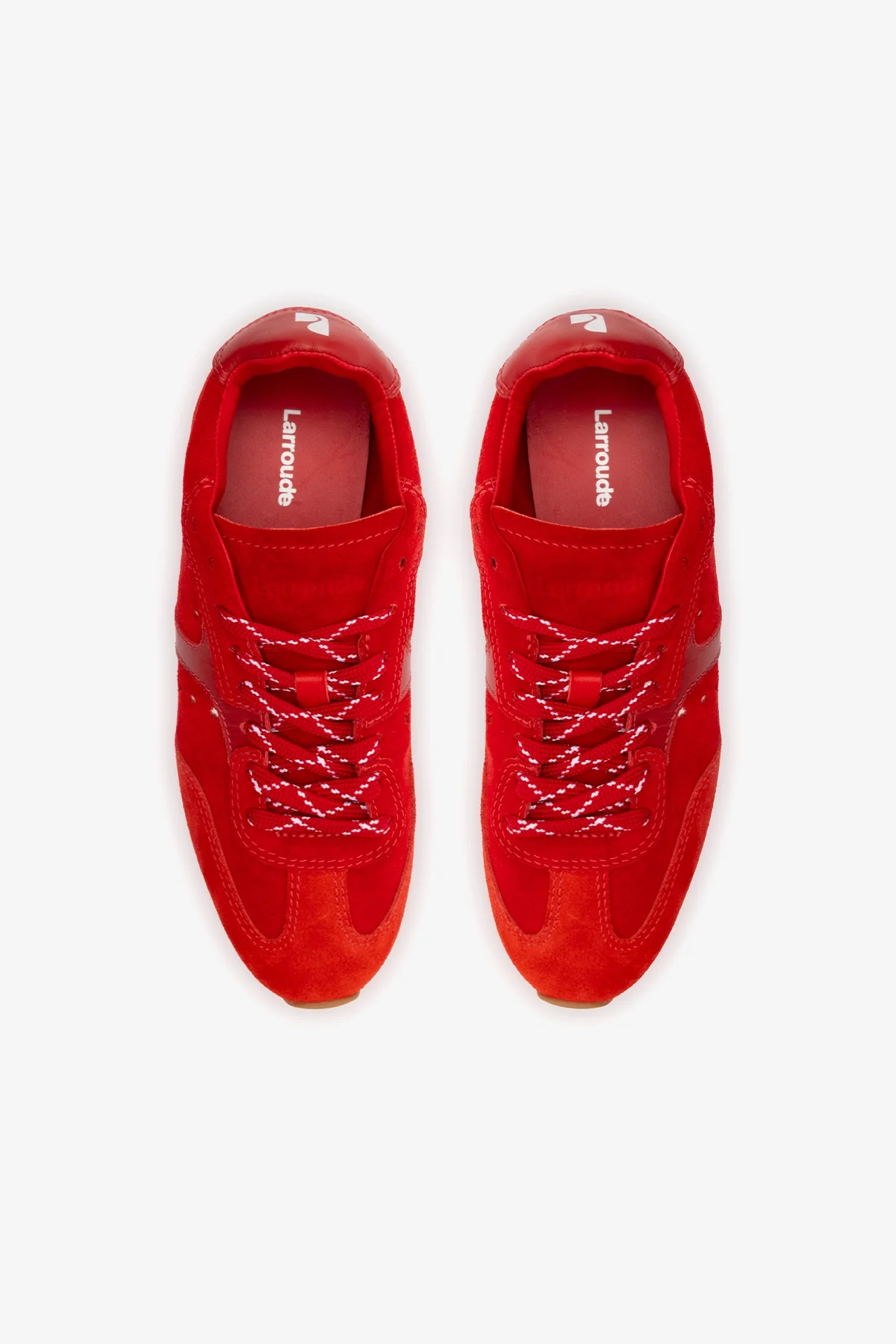 Stella Sneaker In Scarlet Suede and Blood Red Leather - Image 7